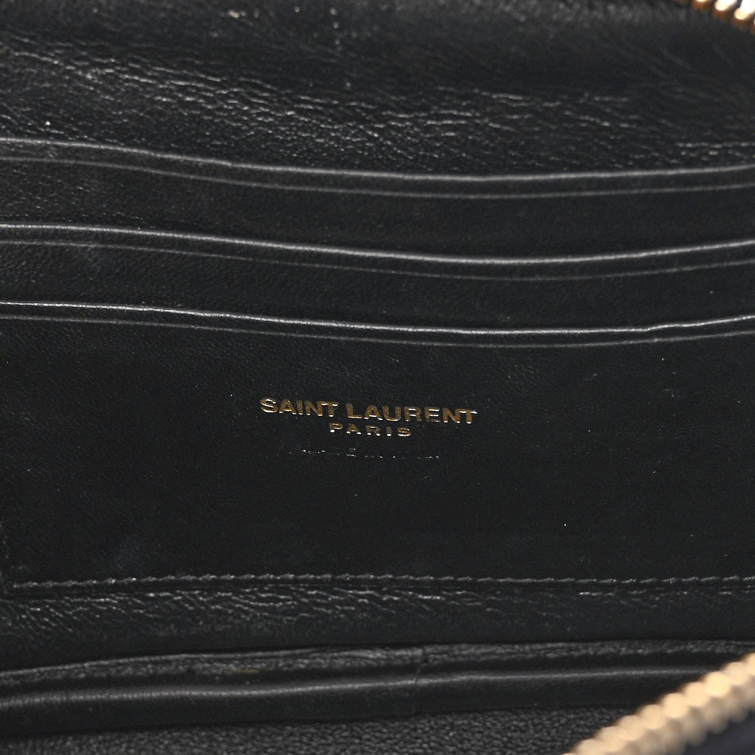 Saint Laurent Grain De Poudre Matelasse Monogram Mini Lou Camera Bag Deep Marine 6 of 11