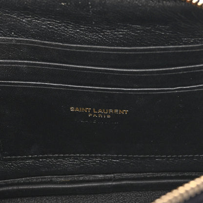 Saint Laurent Grain De Poudre Matelasse Monogram Mini Lou Camera Bag Deep Marine 6 of 11