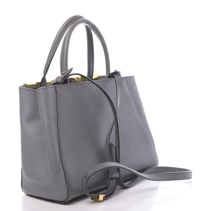 Fendi Vitello Elite Petite 2Jours Tote Grigio Grigio Chiaro 3 of 16