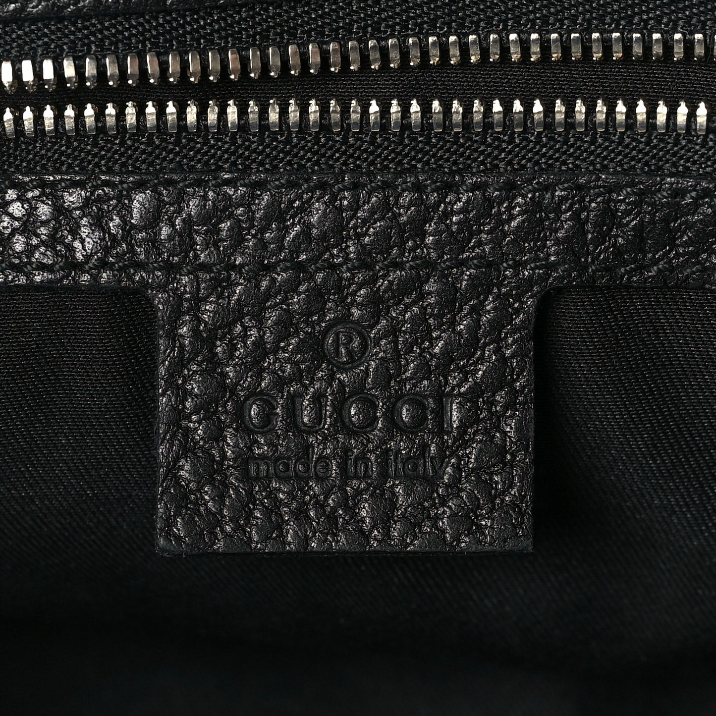 Calfskin Half Moon Bamboo Ring Hobo Black