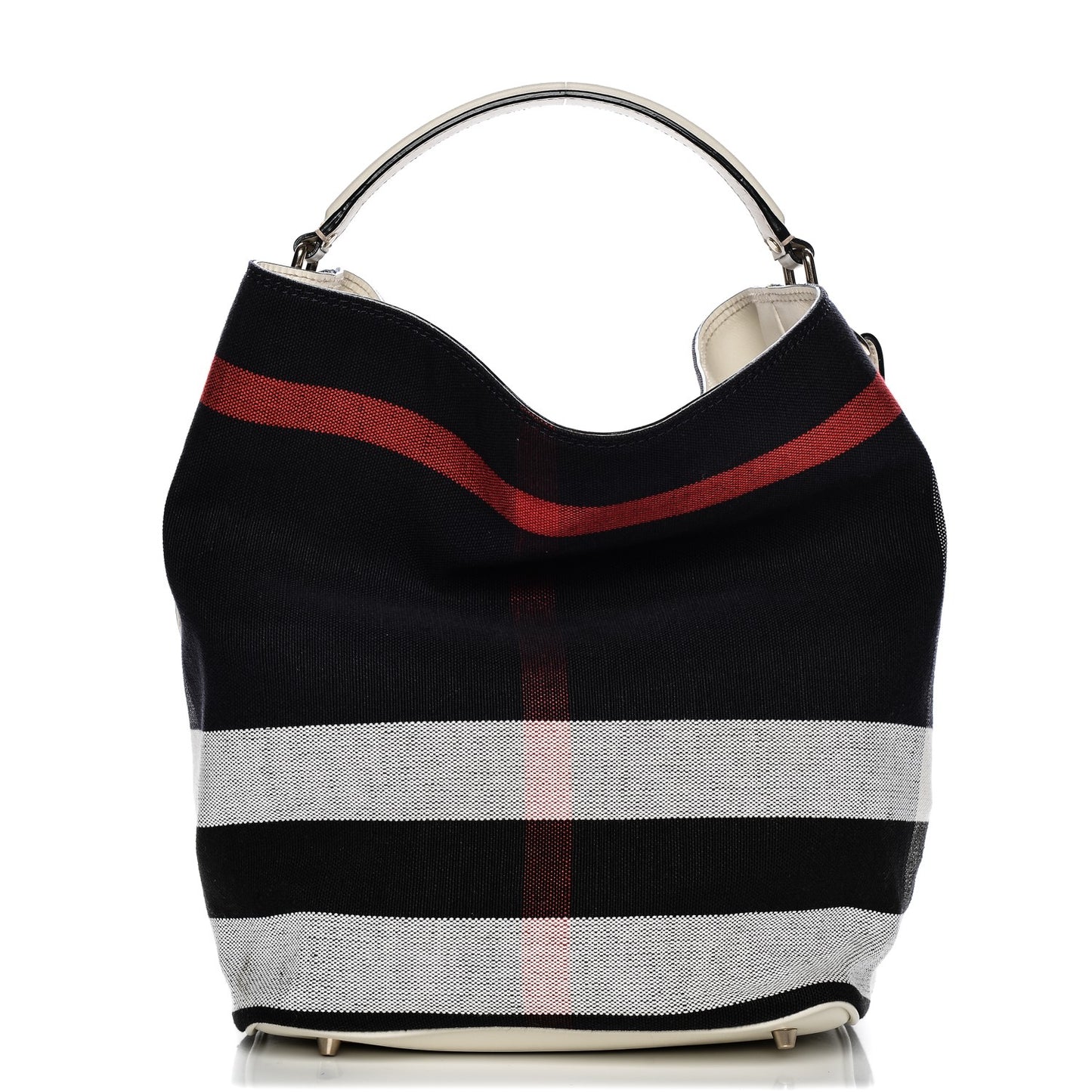 Canvas Mega Check Medium Ashby Hobo White