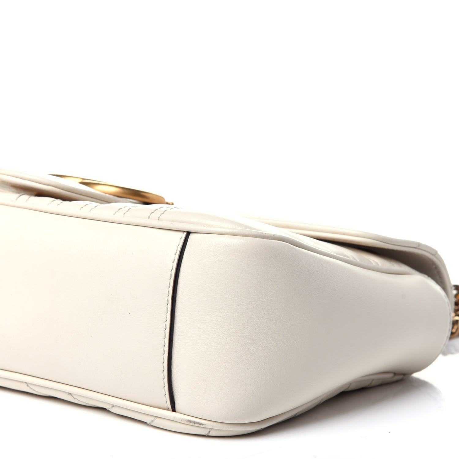 Gucci Calfskin Matelasse Small GG Marmont Shoulder Bag White 7 of 11
