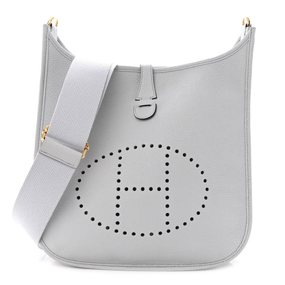 Hermes Taurillon Clemence Evelyne III PM Bleu Pale 1 of 9