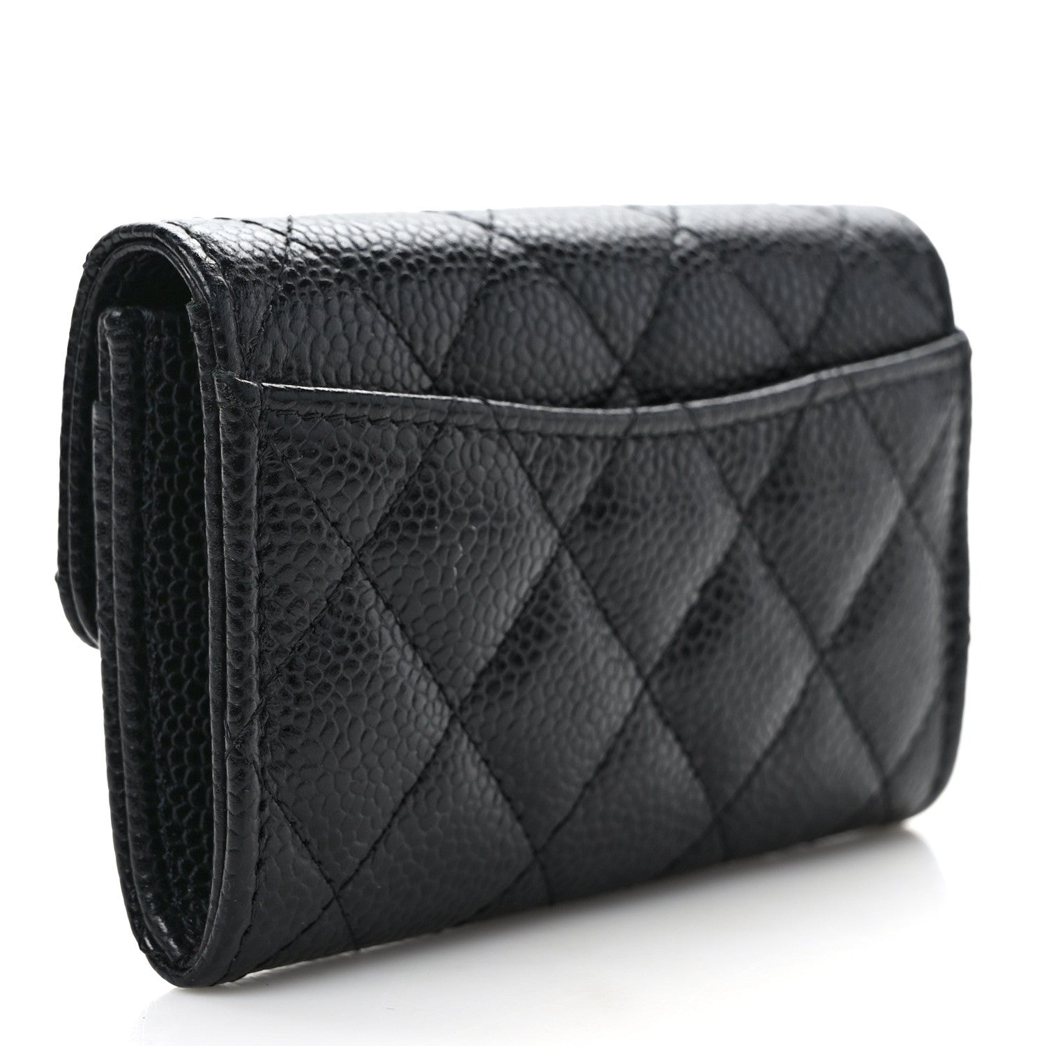 Chanel Caviar Quilted Flap Card Holder Wallet Black 3 of 8