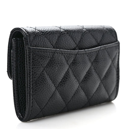 Chanel Caviar Quilted Flap Card Holder Wallet Black 3 of 8