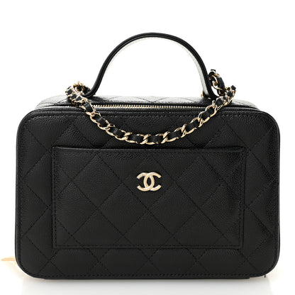 Chanel Caviar Quilted Top Handle Vanity With Chain Black 1 of 10