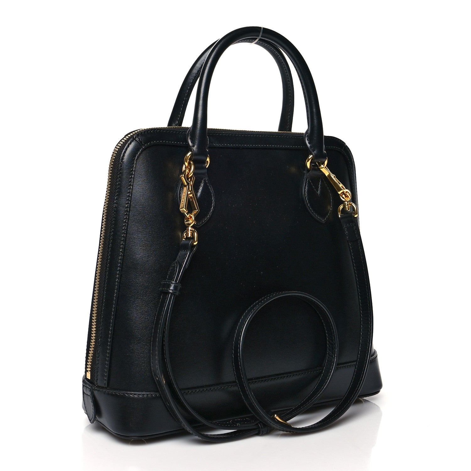 Gucci Boarded Plutone Calfskin Horsebit 1955 Top Handle Bag Black 3 of 12