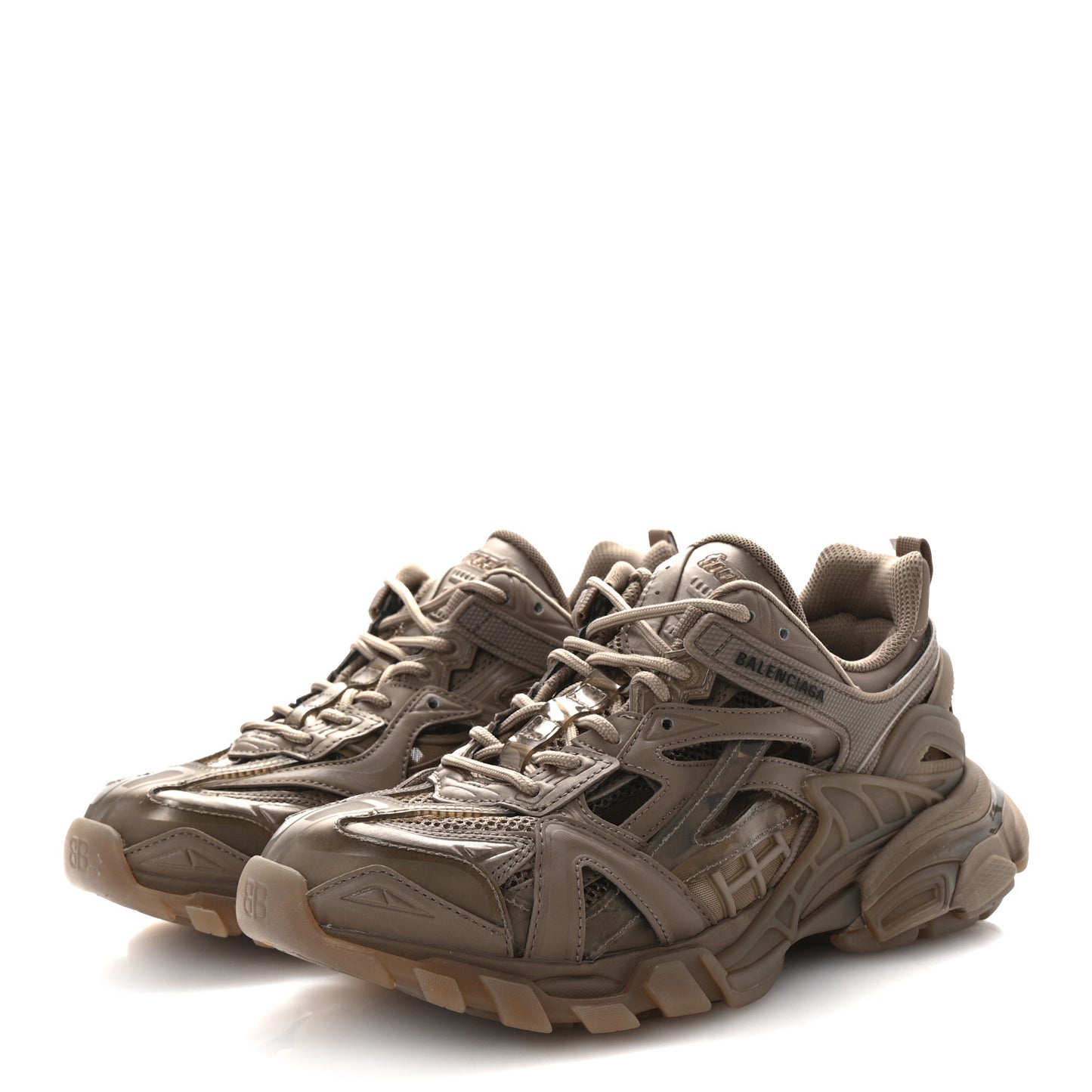 Rubber Mesh Monocolor Clear Sole Womens Track.2 Open Sneakers 39 Dark Beige