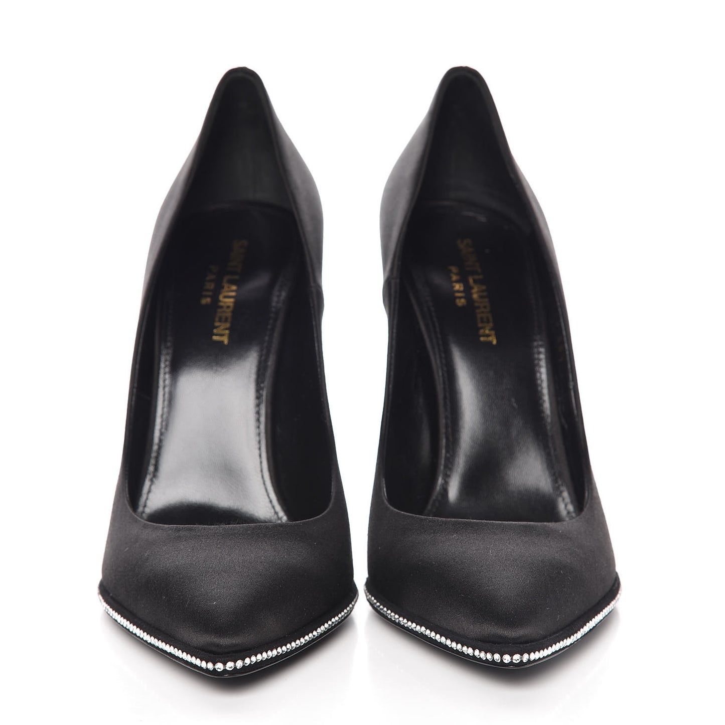 Satin Crystal Embellished Freja 105 Pumps 38.5 Black