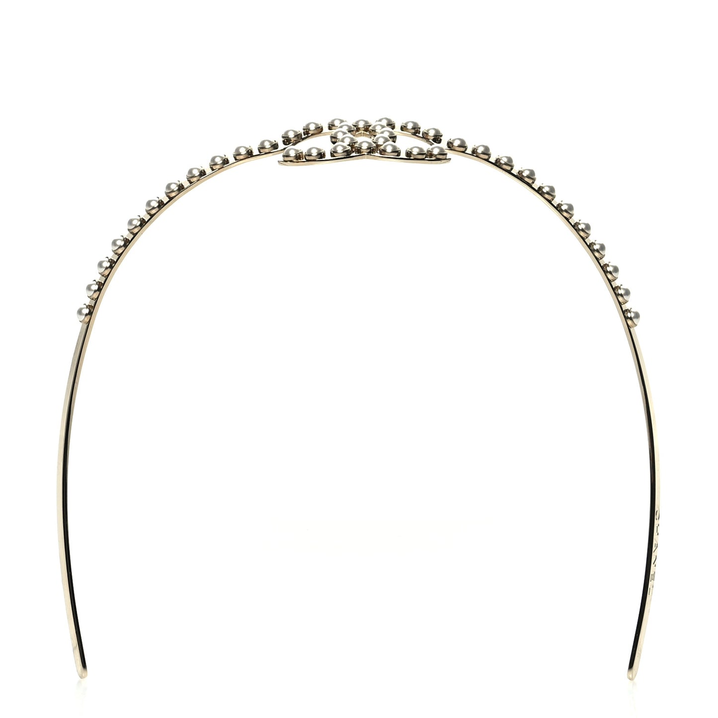 Metal Pearl CC Headband Light Gold