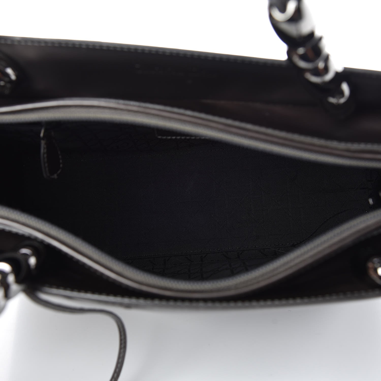 Christian Dior Patent Chrome Beaded Malice Tote Grey 6 of 14
