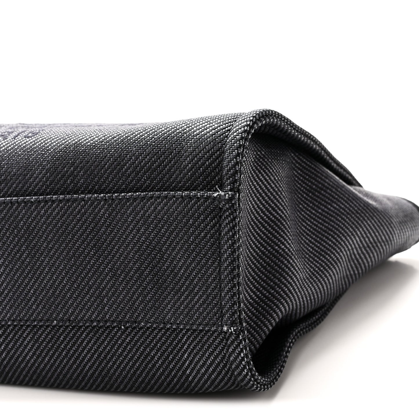 Mixed Fibers Calfskin Small Deauville Tote Black