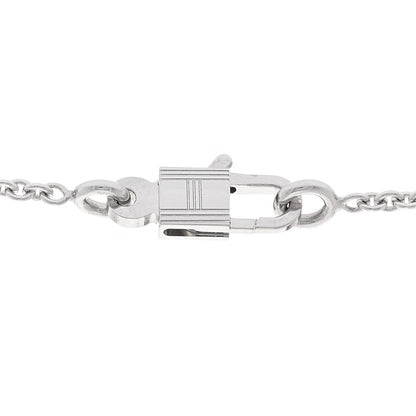 Hermes 18K White Gold Diamond Birkin Amulette Pendant Necklace 4 of 6