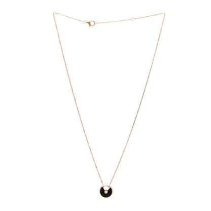 Cartier 18K Pink Gold Diamond Black Onyx XS Amulette de Cartier Pendant Necklace 3 of 5