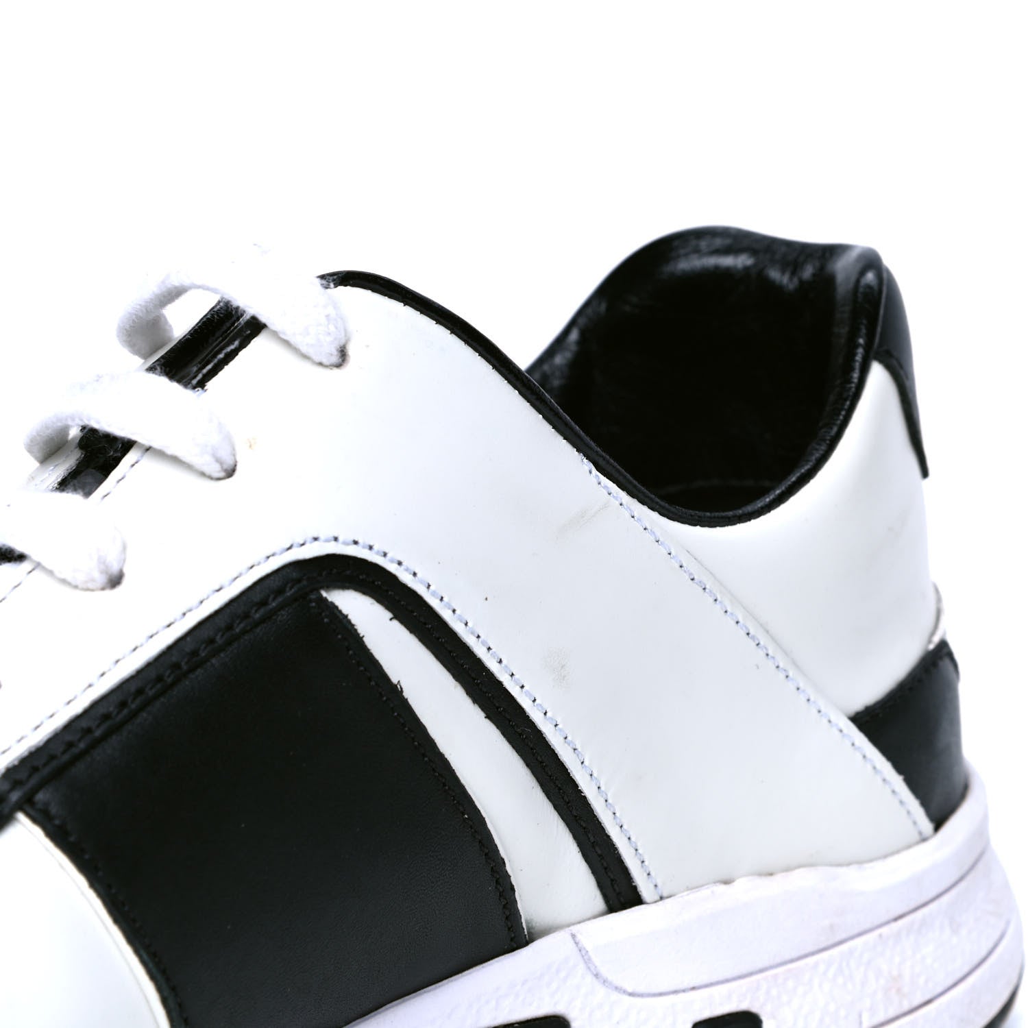 Gucci Calfskin Womens Interlocking G Sneakers 37.5 Black White 5 of 7