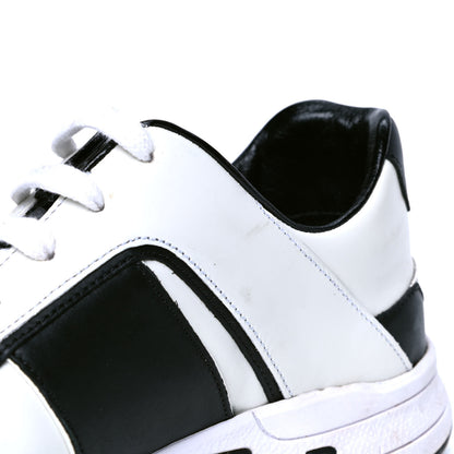Gucci Calfskin Womens Interlocking G Sneakers 37.5 Black White 5 of 7
