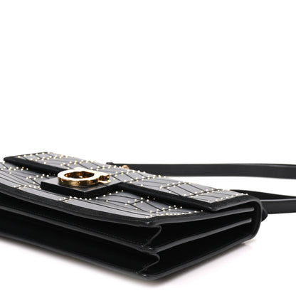 Salvatore Ferragamo Calfskin Suede Studded Aileen Shoulder Bag Black 9 of 9
