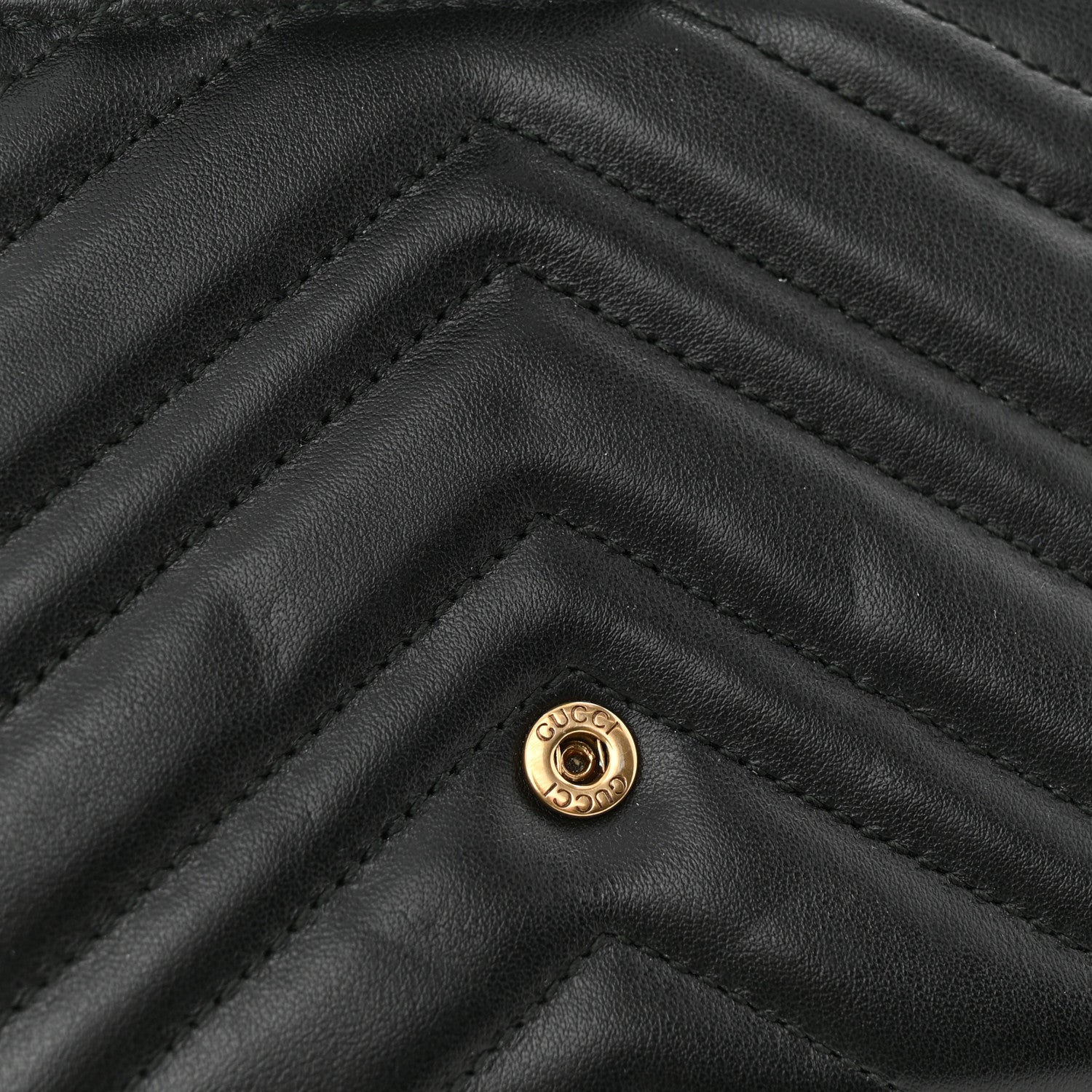 Gucci Calfskin Matelasse GG Marmont Chain Wallet Black 12 of 13