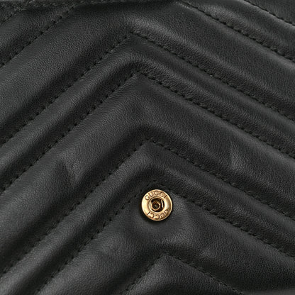 Gucci Calfskin Matelasse GG Marmont Chain Wallet Black 12 of 13