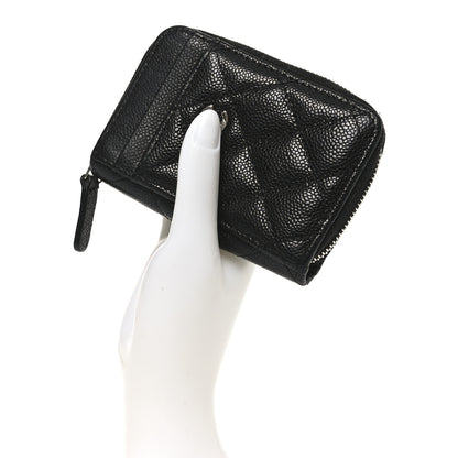 Chanel Caviar Quilted Zip Card Holder Black 2 of 7