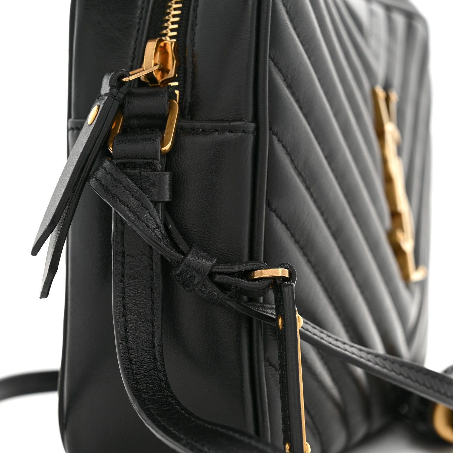 Saint Laurent Calfskin Matelasse Monogram Lou Camera Bag Black 13 of 17