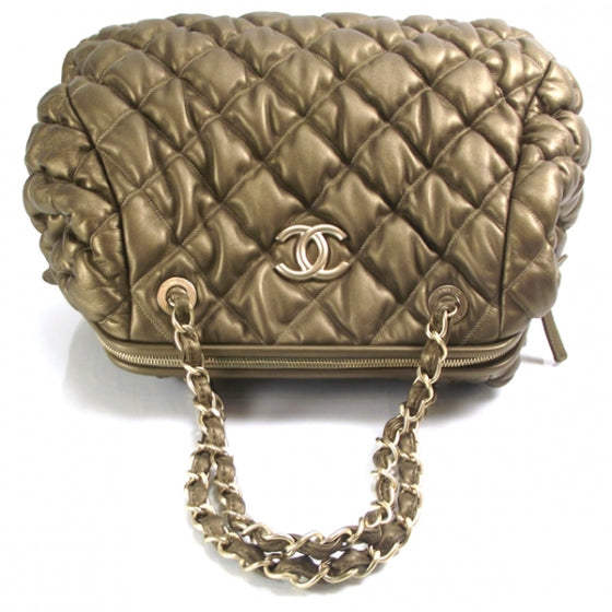 Chanel Lambskin Large Bubble Quilt Doctor Bag Gold 5 of 10