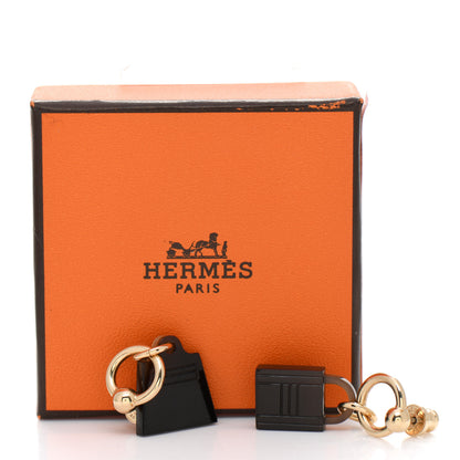 Hermes Permabrass Buffalo Horn Wood Amulette Kelly Bag Earrings 6 of 6