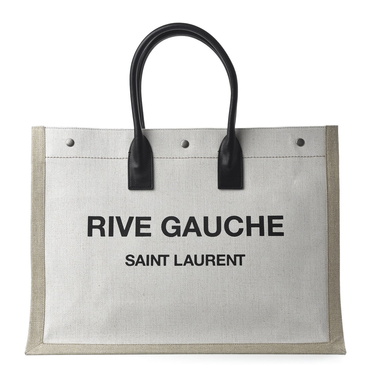 Linen Calfskin Rive Gauche Tote Optic White