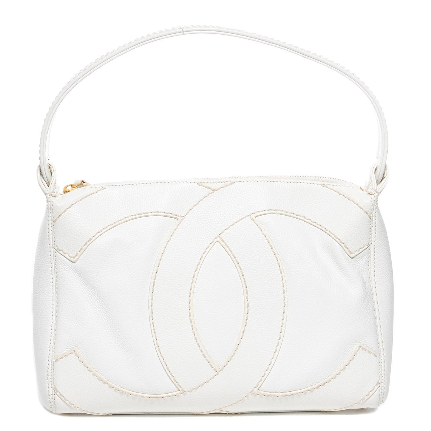 Caviar CC Stitched Hobo White