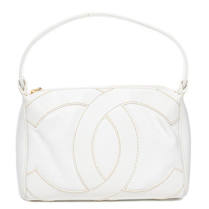 Chanel Caviar CC Stitched Hobo White 1 of 8