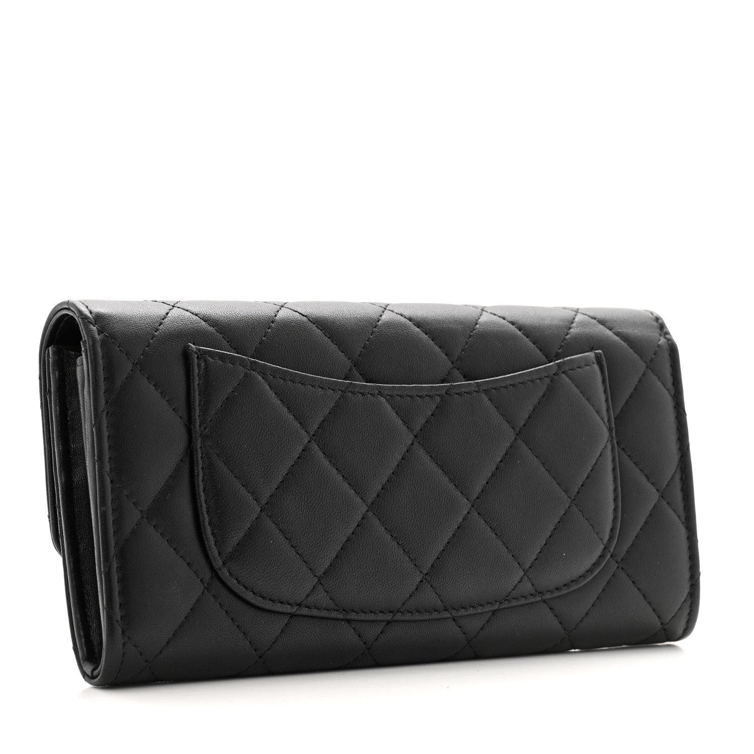 Chanel Lambskin Quilted Large Flap Wallet Black 3 of 12