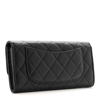 Chanel Lambskin Quilted Large Flap Wallet Black 3 of 12