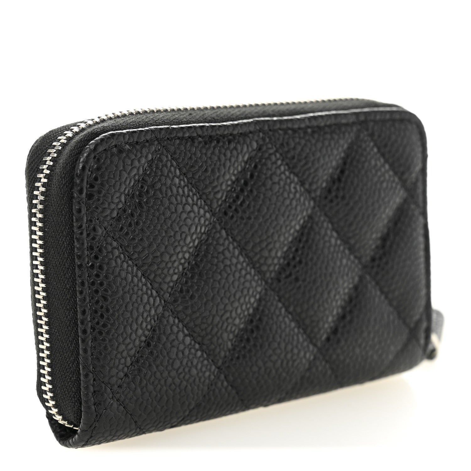 Chanel Caviar Quilted Zip Coin Purse Black 3 of 7