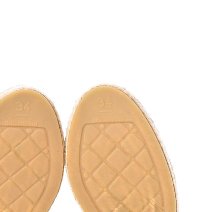 Chanel Metallic Lambskin Grosgrain CC Espadrilles 34 Black 6 of 9