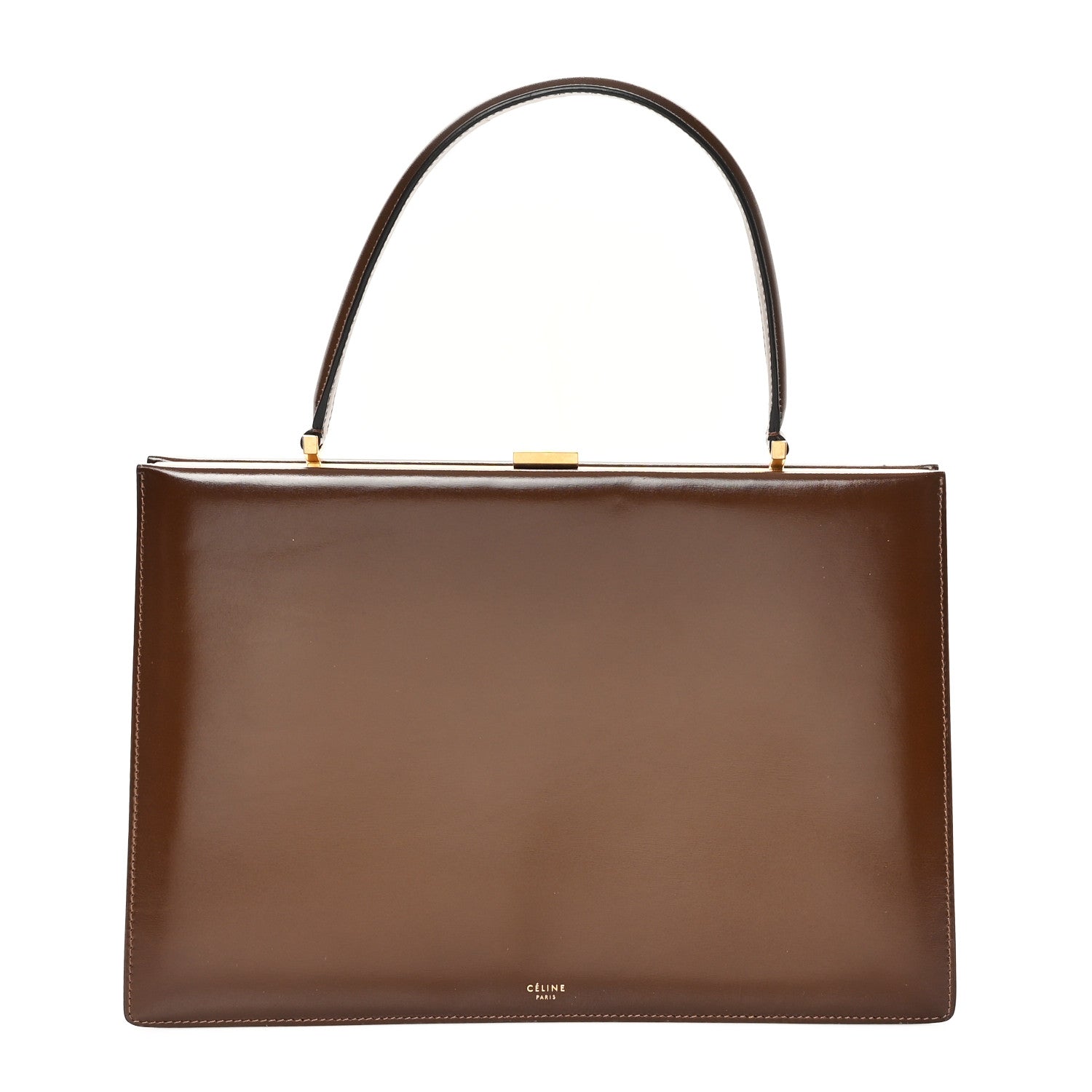 Celine Patina Box Calfskin Medium Clasp Bag Camel 1 of 11