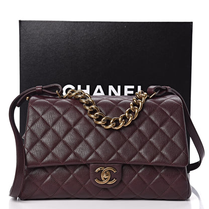Chanel Shiny Sheepskin Quilted Large Trapezio Flap Dark Burgundy 12 of 12