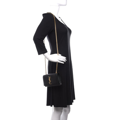 Saint Laurent Grain De Poudre Small Monogram Kate Satchel Black 2 of 10