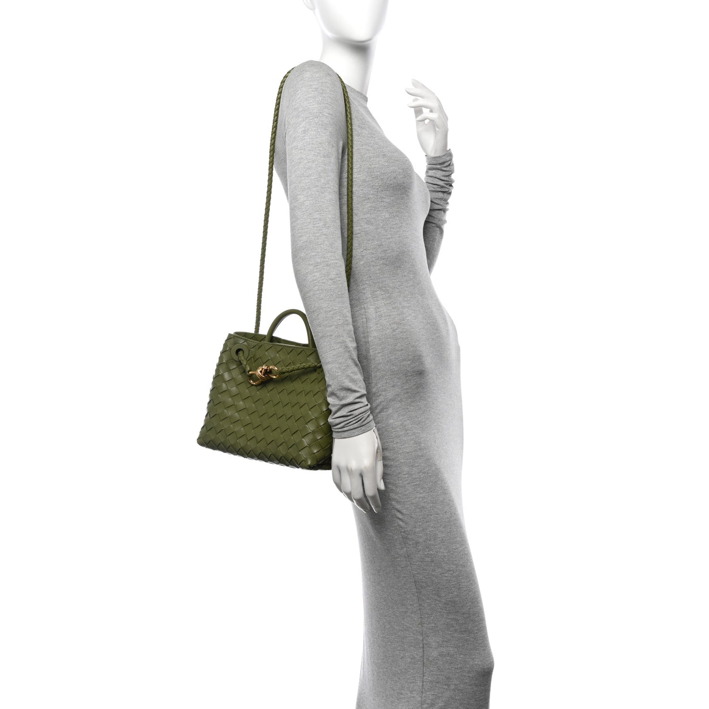Nappa Intrecciato Small Andiamo Shoulder Bag Matcha