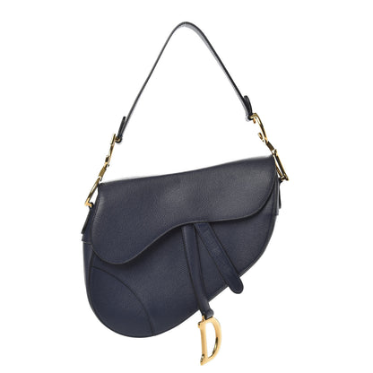 Christian Dior Grained Calfskin Saddle Bag Navy 1 of 9