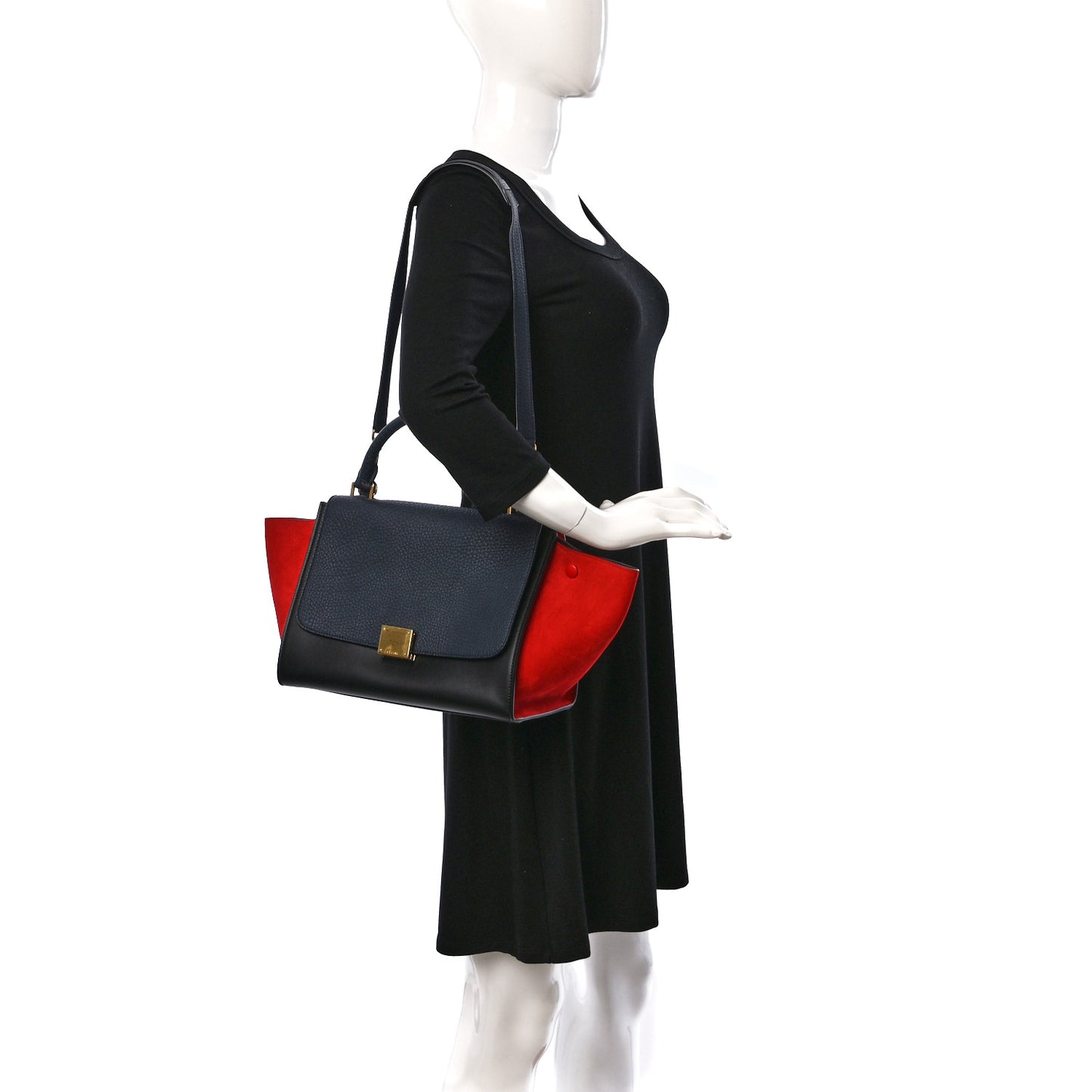 Bullhide Calfskin Medium Tri-Color Trapeze Carmin