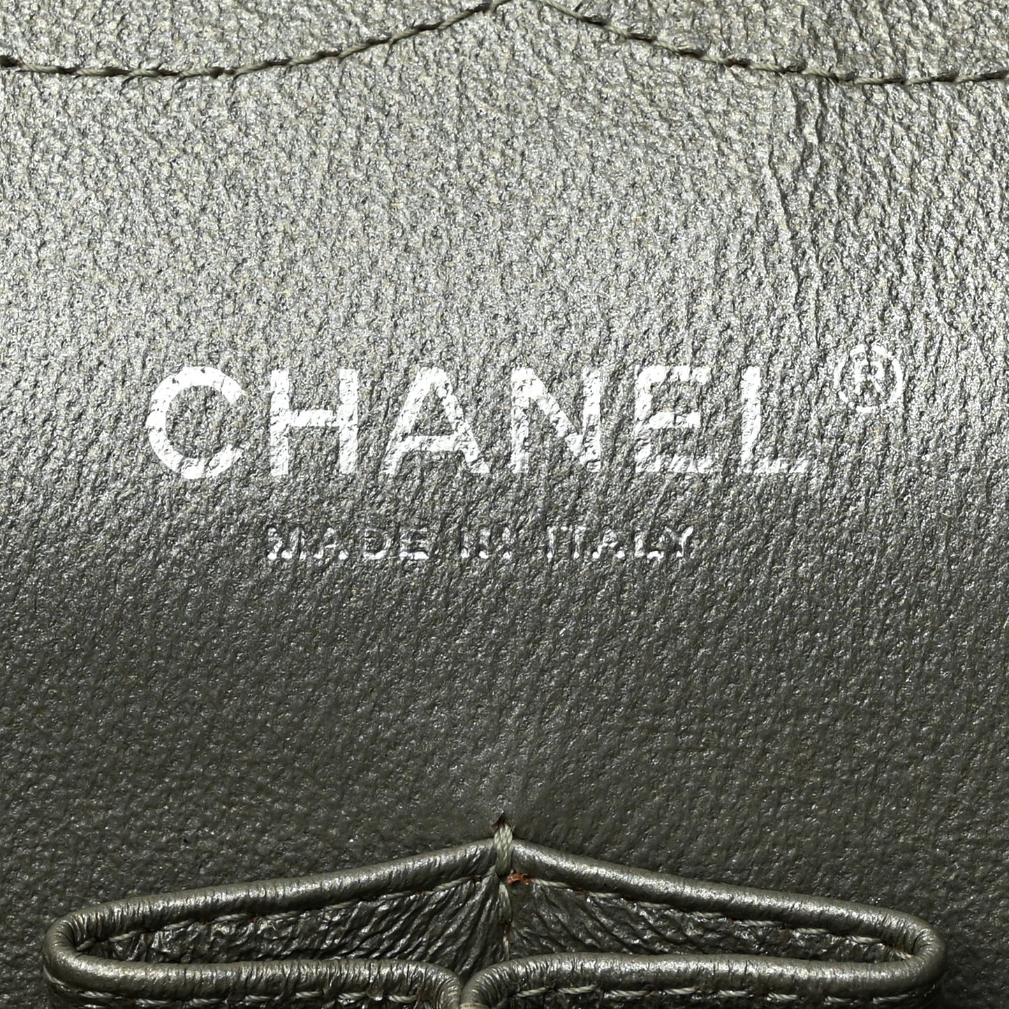 Metallic Lambskin Quilted Jumbo Double Flap Green