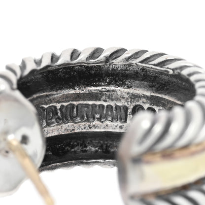 David Yurman Sterling Silver 14K Yellow Gold 16mm Cable Classics Hoop Earrings 4 of 4