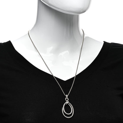 David Yurman Sterling Silver Diamond Continuance Pendant Necklace 2 of 4