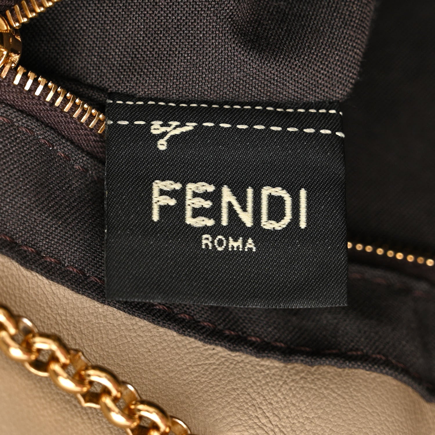 Fendi Vitello Grace King Karligraphy Chain Bucket Bag Nuvola Praline 6 of 11