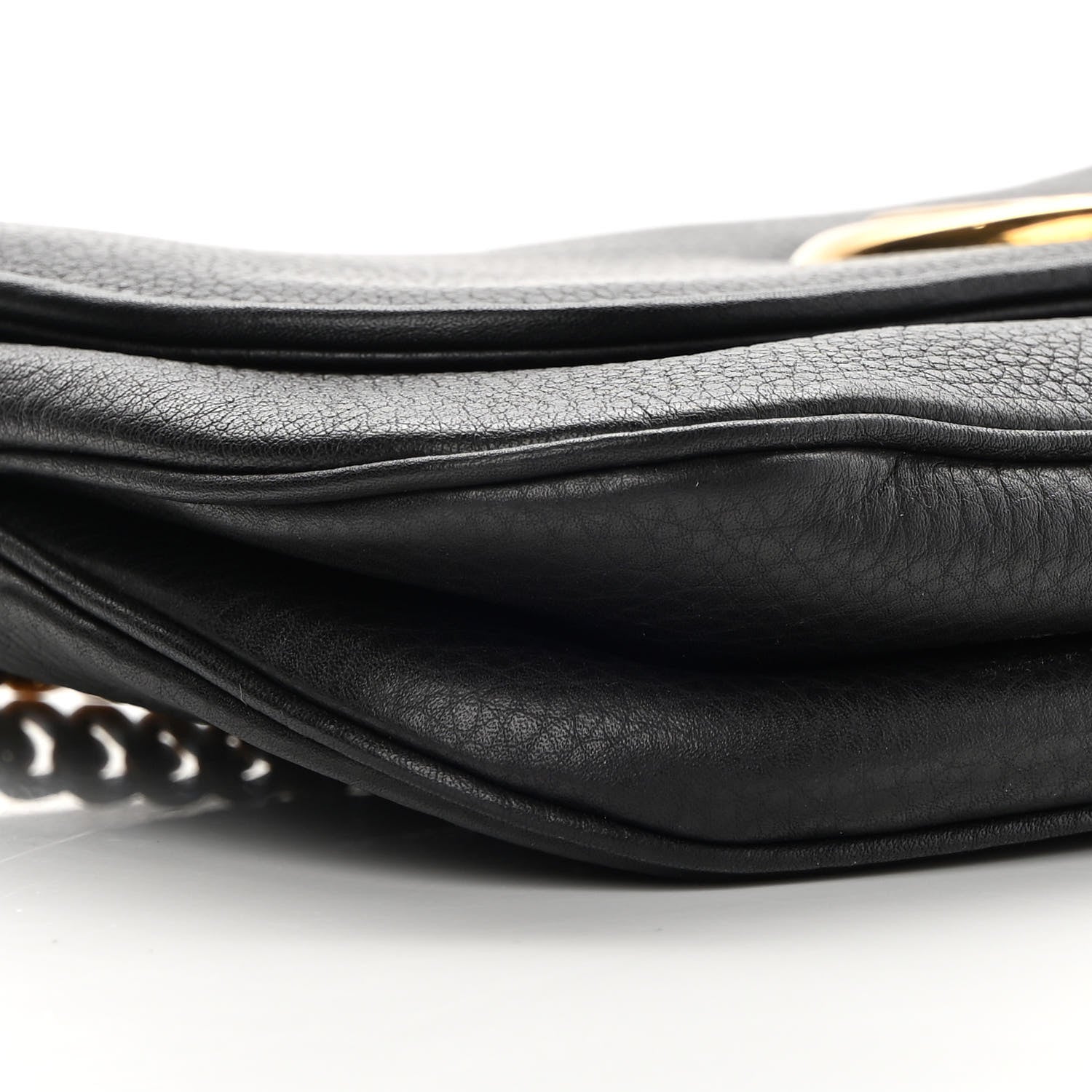 Gucci Calfskin Medium 1973 Chain Shoulder Bag Black 9 of 11