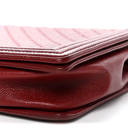 Chanel Caviar Quilted Large Boy Flap Dark Red 10 of 12