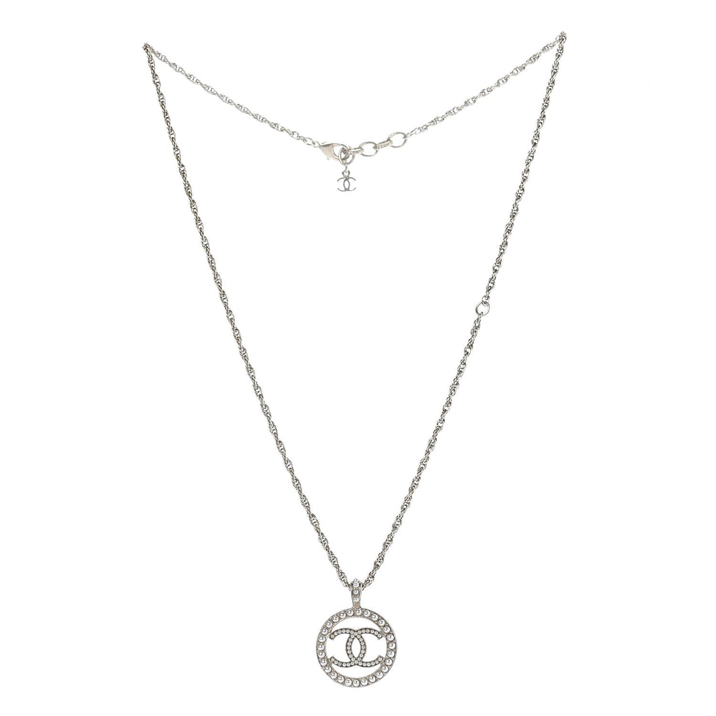 Pearl CC Medallion Necklace Gold