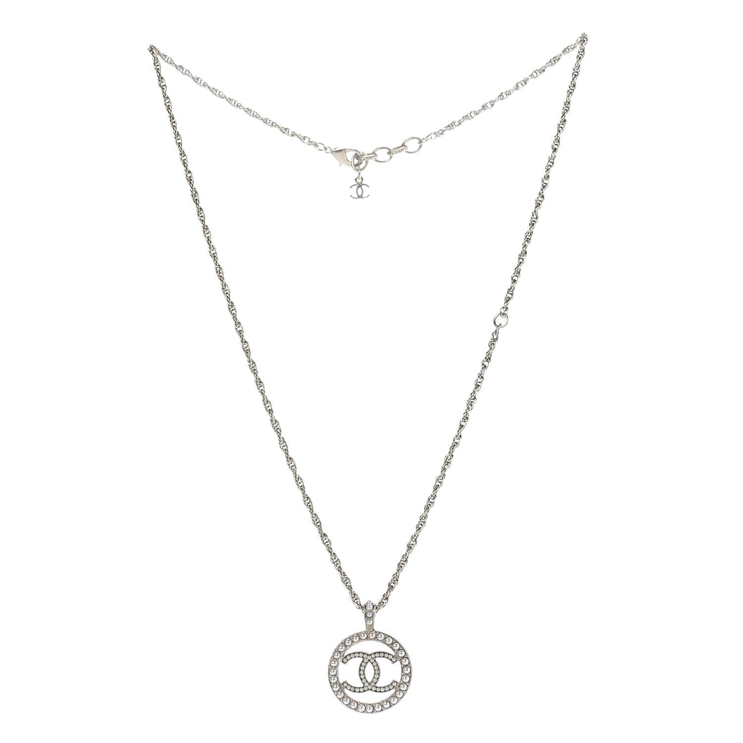 Chanel Pearl CC Medallion Necklace Gold 3 of 7