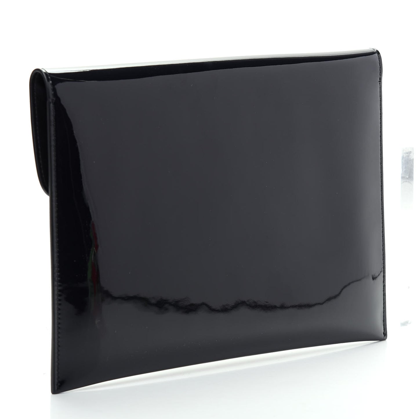 Patent Skull Lock Envelope Clutch