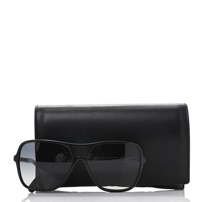Chanel Metal Calfskin CC Chain Polarized Pilot Sunglasses 5439-Q Black 8 of 8